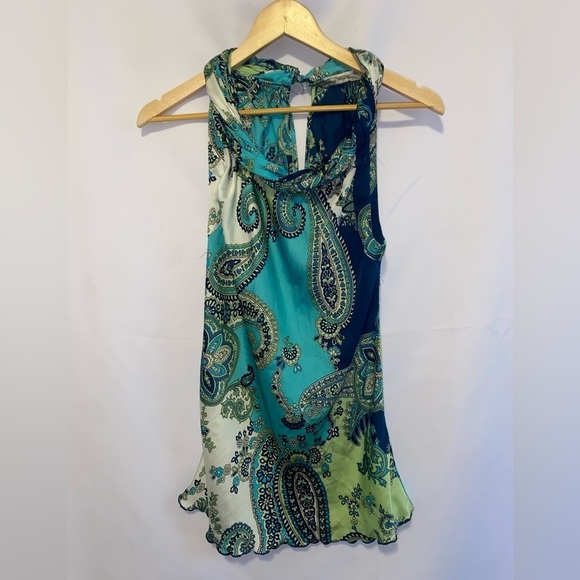 Larry Levine Paisley Print Sleeveless Silky Top Size Petite Medium - Picture 1 of 8